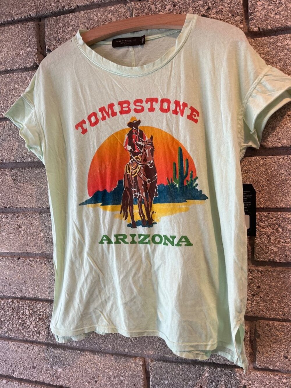 Tombstone Arizona Graphic Tee By Junk Food Clothing XL Cotton Mint Green USA